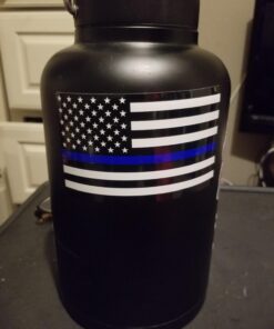 Thin Blue Line Flag Decal - 3x5 in. Black White and Blue American Flag Sticker for Cars and Trucks - in Support of Police and Law Enforcement Officers (1) 1 33 61BVIK iVVL
