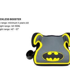 KidsEmbrace High Back Booster Car Seat, DC Comics Batman Black, Grey, Yellow Batman Backless Booster Seat 17 61BXr2TPTtL