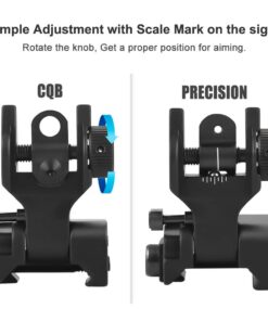 Alternative view of Feyachi Flip Up Iron Sight Front Rear Sight Compatible for Picatinny Rail and Weaver Rail of Rifle, Foldable Sights Black