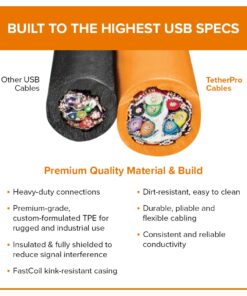 Tether Tools TetherPro USB 3.0 to USB Female Active Extension Cable | for Fast Transfer Between Camera and Computer | High Visibility Orange | 16 Feet (5 m) 7 61BYKOlrEDL