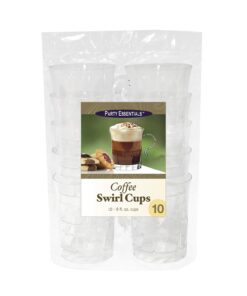Party Essentials 10 Count Hard Plastic Swirled Coffee/Punch Bowl Cups, 8 oz, Clear 10 Count (Pack of 1) 6 61BYju3wIHL