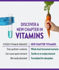 New Chapter Women's Multivitamin 40+ Advanced Formula for Heart, Hormone, Immune & Energy Support, Higher Levels of Whole-Food Fermented B Vitamins +D3, Made with Organic Non-GMO Ingredients, 96 Count 18 61BZnDxrrAL
