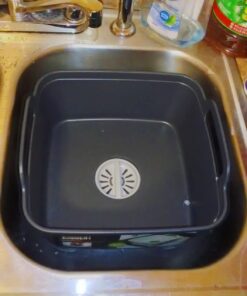 Joseph Joseph Wash & Drain Kitchen Dish Tub Wash Basin with Handles and Draining Plug, 9 liters, Grey Gray 45 61Bb4IEtSoL 2