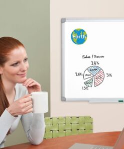 MasterVision® Earth Gold Ultra Magnetic Dry-Erase Whiteboard, 48" x 36", 45% Recycled, Aluminum Frame with Silver Finish 3' x 4' 36 x 48 Inches 30 61Bd5GVf7XL