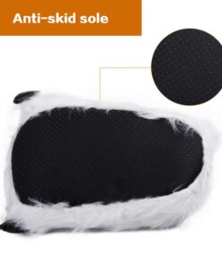 Cute Fuzzy Animal Paw Slippers Fluffy Animal Claw Slippers Soft Funny Monster House Shoes for Adults Women for Halloween Christmas Birthday Kids Winter Warm Bedroom Home Indoor Outdoor for Women 8.5 Women/7 Men Snow Bear 14 61BeIN4WFzL