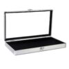 Caddy Bay Collection Silver Aluminum Jewelry Case with Glass Top and Lock 38 61BeRUg9i5L