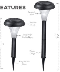 GardenBliss Best Solar Lights for Outdoor Pathway, 10 Brightest Light Set for Walkway, Patio, Path, Lawn, Garden, Yard Decor, Double Waterproof Seal, Large Led Landscape Outside Post Lighting Lamps Pack of 10 - White Light 30 61Bha6v2M6L