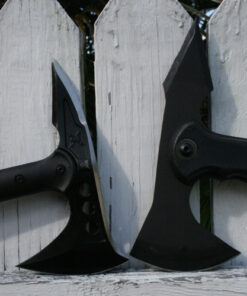 M48 Tactical Tomahawk Military Axe - Black Color | 3 ⅞” Cast Stainless Steel Combat Axe with Piercing Spike | Nylon Cord Wrapped Fiberglass Handle | Camping and Tactical Gear | 15” Length 32 61BiLF37opL