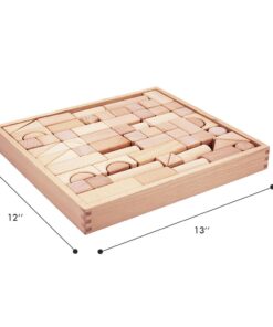 iPlay, iLearn Toddler Wooden Building Block Toys, 72 PCS Kids Natural Wood Stacking Blocks Set Standard Unit, Preschool Kindergarten Montessori Toy, Birthday Gift for Age 2 3 4 5 6 Year Old Boy Girl 29 61Bkc0gWIL