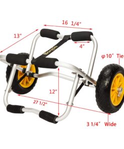 Bonnlo Kayak Cart Canoe Dolly Fishing Kayak Accessories Carrier Foldable Paddle Board Trolley Boat Trailer Transport with NO-Flat Airless Tires Wheels and 2 Ratchet Straps Kickstands- "U"shape 30 61Bl0rzI2RL