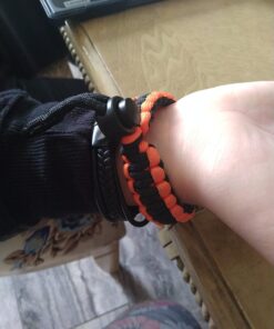 Atomic Bear Paracord Bracelet (2 Pack) - Adjustable - Fire Starter - Loud Whistle - Perfect for Hiking, Camping, Fishing and Hunting - Black & Black+Orange 36 61BoRgkWnL