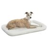 MidWest Homes for Pets Bolster Dog Bed w/ Comfortable Bolster | Ideal for Intermediate Dog Breeds & Fits a 36-Inch Dog Crate | Easy Maintenance Machine Wash & Dry, 36.0"x 23.0"x 2.6", White Fleece 46 61BpWa86QcL
