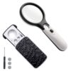 Jewelry Loupe Magnifier with UV LED Light, AFUNTA 30X 60X 90X Slide Out Pocket Magnifying Glass (Black & White) Black & White 13 61Bu7uB0tHL