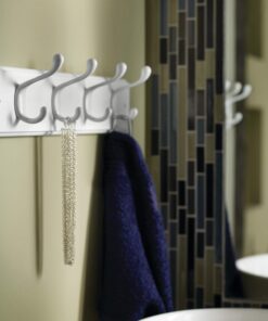 Alternative view of Liberty Hardware 129847 18-Inch Coat and Hat Rail/Rack with 4 Heavy Duty Hooks, White and White Flat White/White