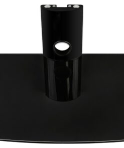 Mount-It! TV Shelf | Single Floating Component Shelf for Cable Box, Playstation, DVD Player, and Xbox | Tempered Glass Material, 22 Lbs Capacity (Black) 1 Shelf 21 61BuGijK95L