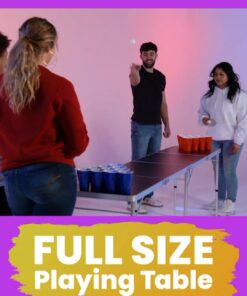 8-Foot Folding Pong Table - Choose Table Options (Base, Cup Holes, LED Lights, or Cup Holes & LED Lights) - Bubbles Edition Standard w/ Cup Holes & LED Lights 21 61BuvmDsGiL 1