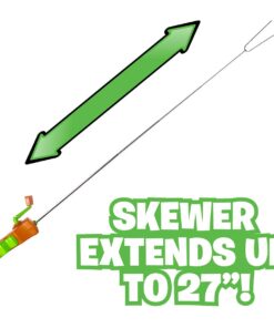 Hog Wild Reel Roaster, 27" - For Marshmallows, Hot Dogs, Camping, Barbeques, Campfires, Fire Pits, Fireplaces, Grills & More - Stainless Steel Extendable Rotating Skewer - Gift for Kids & Adults 8+ 10 61BvvwHvuBL