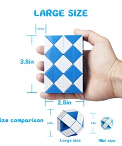 Alternative view of Ganowo 3PCS Large Size Fidget Snake Cube Twist Puzzle Magic Snake Sensory Toys Collection Brain Teaser Stocking Stuffers Party Favors Game Goodie Bags Fillers for Kids Adults Teens White