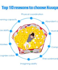 KUUQA Kids Ball Pit Pool Play Tent with Zippered Storage Bag for Toddlers, Pets 3.28Ft (Balls not Included) Red 28 61BxqjtdK8L
