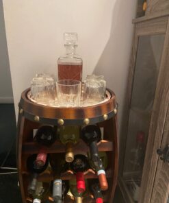 Paksh Novelty Whiskey Decanter Set - 7-Piece Italian Crafted Glass Decanter & Whiskey Glasses Set - Holiday Whiskey Gifts for Men and Women w/ Ornate Stopper and 6 Cocktail Glasses, Red A 38 61Bzu7WTKLL 1