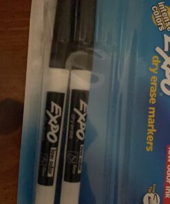EXPO Low Odor Dry Erase Markers, Fine Tip, Black, 4 Count 4 Count Black 36 61C TdN1NDL