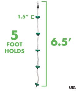 Alternative view of Barcaloo Playground Equipment 6.5 Ft Climbing Rope for Kids - Swing Set or Jungle Gym Playground Accessories – Ninja Knotted Rope Outdoor Playground Equipment
