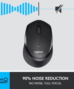 Logitech M330 SILENT PLUS Wireless Mouse, 2.4GHz with USB Nano Receiver, 1000 DPI Optical Tracking, 2-year Battery Life, Compatible with PC, Mac, Laptop, Chromebook - Black 31 61C30xasmUL