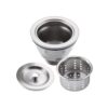 KES Kitchen Sink Drain Strainer 3-1/2-Inch Sink Drain Assembly Stopper with Deep Basket Cover Lid Rustfree SUS 304 Stainless Steel, S3001 45 61C64M7NpL