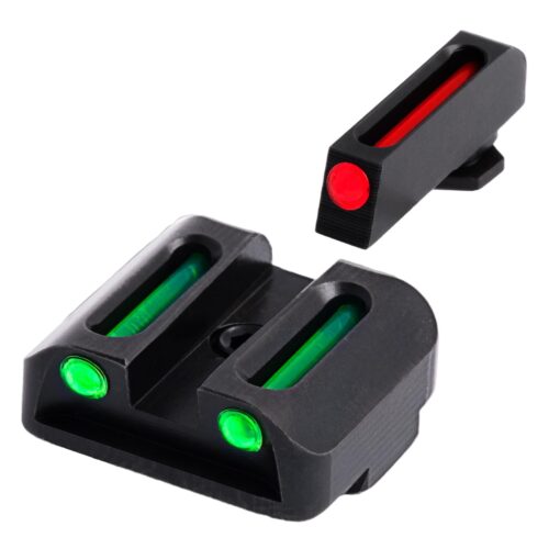 TRUGLO Fiber-Optic Handgun Night Sight | Compact Durable Snag-Resistant High-Visibility Red Front & Green Rear Sight for Handguns Glock High Set