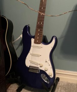 Amazon Basics Adjustable Guitar Folding A-Frame Stand for Acoustic and Electric Guitars with Non-Slip Rubber and Soft Foam Arms, Fully Assembled 46 61CCKxdbcAL