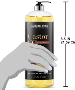 MAJESTIC PURE Castor Oil, 100% Natural Wonder Oil with Numerous Hair, Scalp, Skin and Nails Benefits - Packaging May Vary- 16 fl oz 16 Fl Oz (Pack of 1) 35 61CEmG1WEL