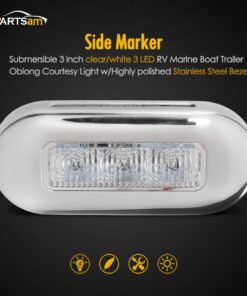 Alternative view of Partsam 4pcs 3" LED Oblong Stainless Courtesy Light Submersible Yacht Marine Boat Deck Lights, Walkways Step storage Led Interior Exterior courtesy Lights lighting, Suface Mount, 12V