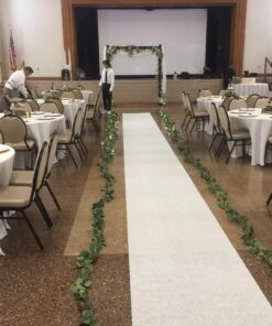 BLUE PANDA 3 x 50 Ft Leaf Imprint White Aisle Runner for Wedding Ceremony, Receptions, Indoor and Outdoor Banquets, Prom Nights 33 61CGH4w4D7L