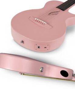 Enya NOVA Go SP1 Carbon Fiber Acoustic Electric Guitar with Smart AcousticPlus 35 Inch Travel Acustica Guitarra Starter Bundle Kit of Gig Bag, Strap, Strings, Charging Cable, Instrument Cable(Pink) Acoustic-Electric Pink 13 61CIJL3CtxL