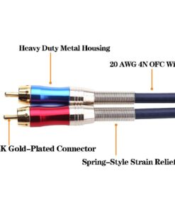 Disino Dual 1/4 inch TS to Dual RCA Stereo Audio Interconnect Cable Patch Cable Cords -3.3 ft 3.3 feet 16 61CJ6wMzvBL