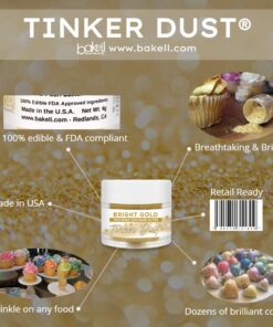 Bakell Pink Rose Tinker Dust®, 5 Gram | KOSHER Certified | 100% Edible Glitter | Cakes, Cupcakes, Cake Pops, Drinks, Glitter & Dusts (Pink Rose) 18 61CJQAZB0pL