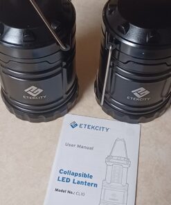Etekcity Lantern Camping Essentials Lights, Led Lantern for Power Outages, Tent Lights for Emergency, Hurricane, Battery Powered Flashlight, Survival Kits, Operated Lamp, 2 Pack, Black 49 61CLPGcHXRL