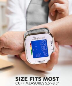 Care Touch Digital Wrist Blood Pressure Monitor, Wrist BP Cuff for Adults Size 5.5-8.5", Blood Pressure Monitors for Home Use, Automatic High Blood Pressure Machine with Batteries & Protective Pouch 25 61CLZgDUWLL