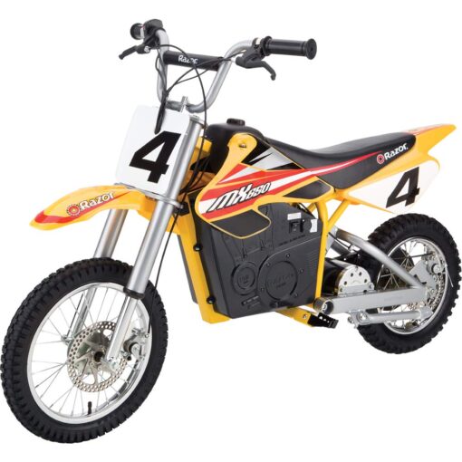 Razor MX650 Dirt Rocket Off-Road Motocross Bike – 36V Electric Ride-On, Up to 17 mph, Dual Suspension, Hand-Operated Dual Brakes, Twist Grip Throttle, Authentic Bike Geometry