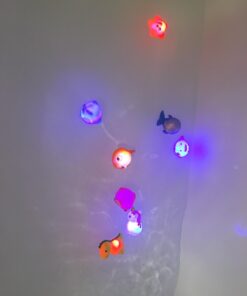 Bath Toys, 8 Pcs Light Up Floating Rubber Animal Toys Set, Flashing Color Changing Light in Water, Baby Infants Kids Toddler Child Preschool Bathtub Bathroom Shower Games Swimming Pool Party 32 61CMaAJxinL