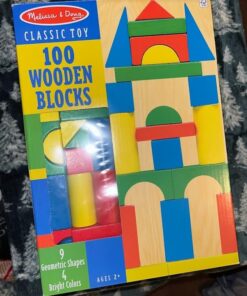 Melissa & Doug Wooden Building Set - 100 Blocks in 4 Colors and 9 Shapes 100-Piece 32 61CPXJrqZgL