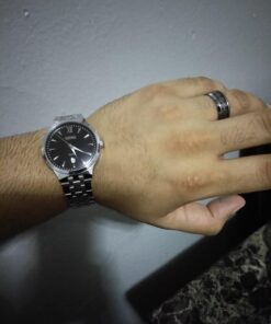 cofuo Mens Stainless Steel Analog Watch, Mens Luxury Wrist Dress Waterproof Watches, Quartz Classic Work Business Casual Watch with Roman Numeral Black 34 61CQZUpw7BL