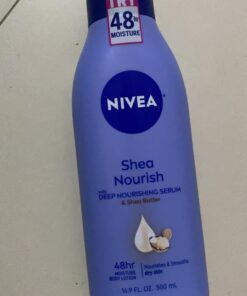 NIVEA Shea Nourish Body Lotion, Dry Skin Lotion with Shea Butter, 16.9 Fl Oz Pump Bottle 16.9 Fl Oz (Pack of 1) 38 61CS2vjXeL