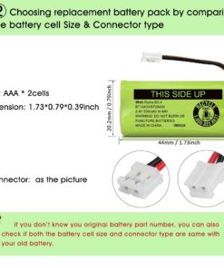 iMah BT18433/BT28433 2.4V 500mAh Ni-MH Cordless Phone Battery, Also Compatible with AT&T BT184342/BT284342 BT8300 BT1011 BT1018 BT1022 BT1031 2SN-AAA55H-S-J1 CS6120 CS6209 CL80109 EL52419, 2-Pack BT18433/BT28433, 2-Pack 12 61CSzTlCf8L