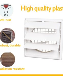 6'' Dryer Vent Cover Outdoor, Dryer Louver Vent Cover for Exterior Wall (Total Unit Size 8 Inches x 8 Inches) 1 Plastic 9 61CU9Jo MrL