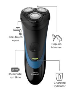 Philips Norelco S1560/81 Shaver 2100 Rechargeable Wet Electric Shaver, with Pop-up Trimmer, 0.851 Pounds 41 61CUF9kuXGL