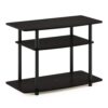 Furinno Turn-N-Tube No Tools 3-Tier Entertainment Center TV Stand for TV up to 32 Inch, Plastic Round Tubes, Espresso/black 32-Inch Plastic Poles