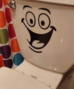 Funny Animation Big Eyes Cute Toilet Wall Decal Bathroom Home Sticker Bedroom Kitchen Art Picture DIY Murals Vinyl Paper Decoration Wallpaper for Children Potty Training Nursery Baby Teen Senior 35 61CUpzHuc8L