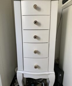 Powell Furniture Jewelry Armoire, White, 13"x 9.375"x 35.5" 42 61CanY0WkZL