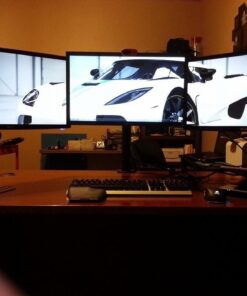 Mount-It! Triple Monitor Mount | 3 Monitor Desk Stand | Fits Three Computer Screens 19 20 21 22 23 24 Inches | C-Clamp Base | Heavy Duty Full Motion Tri Arms | VESA 75 100 Compatible up to 24 inches 53 61CbCduWSFL